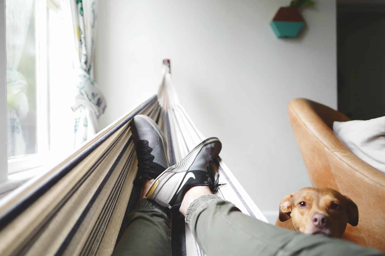 Person on hammock-taking breaks can restore energy