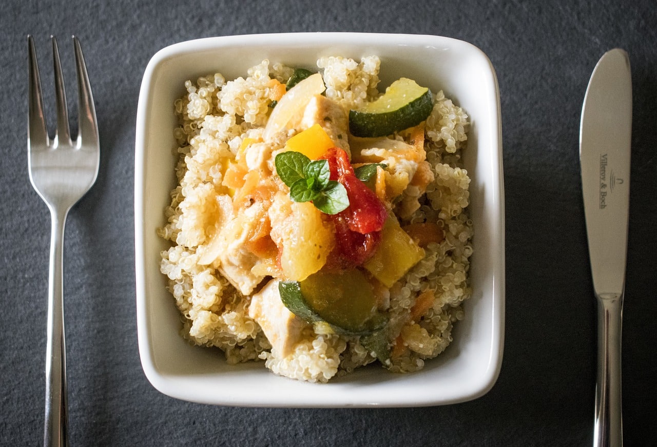 Quinoa, vegetables, covered-is quinoa diabetic friendly