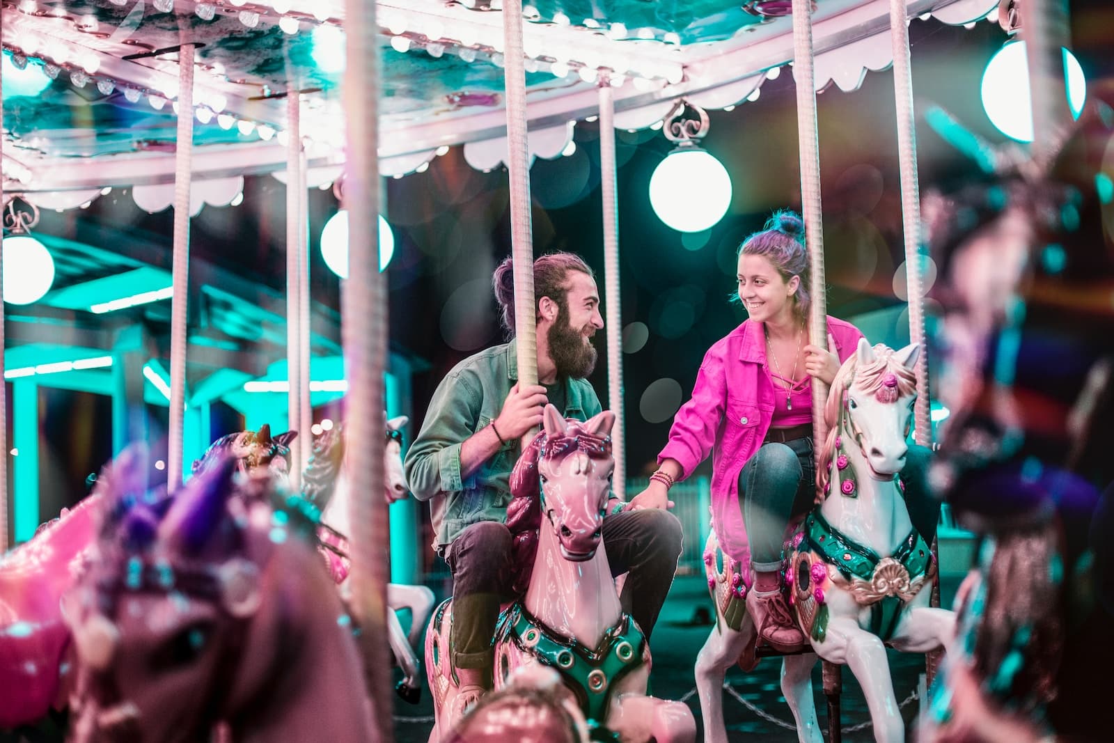 Man and woman riding a carousel-choose people who choose you