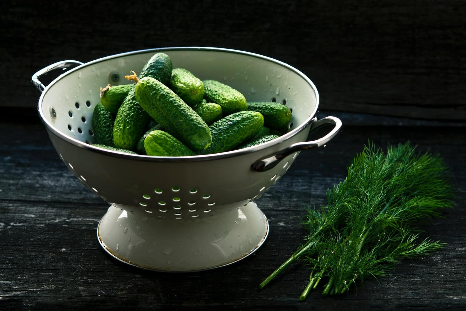 Bowl strainer and pickles-why am i craving cucumbers