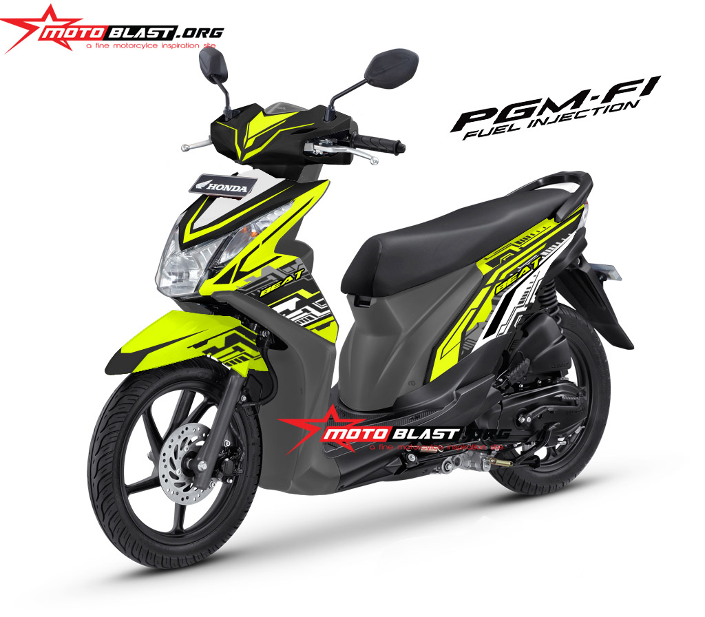 Modifikasi Honda Beat Warna Hijau Stabilo