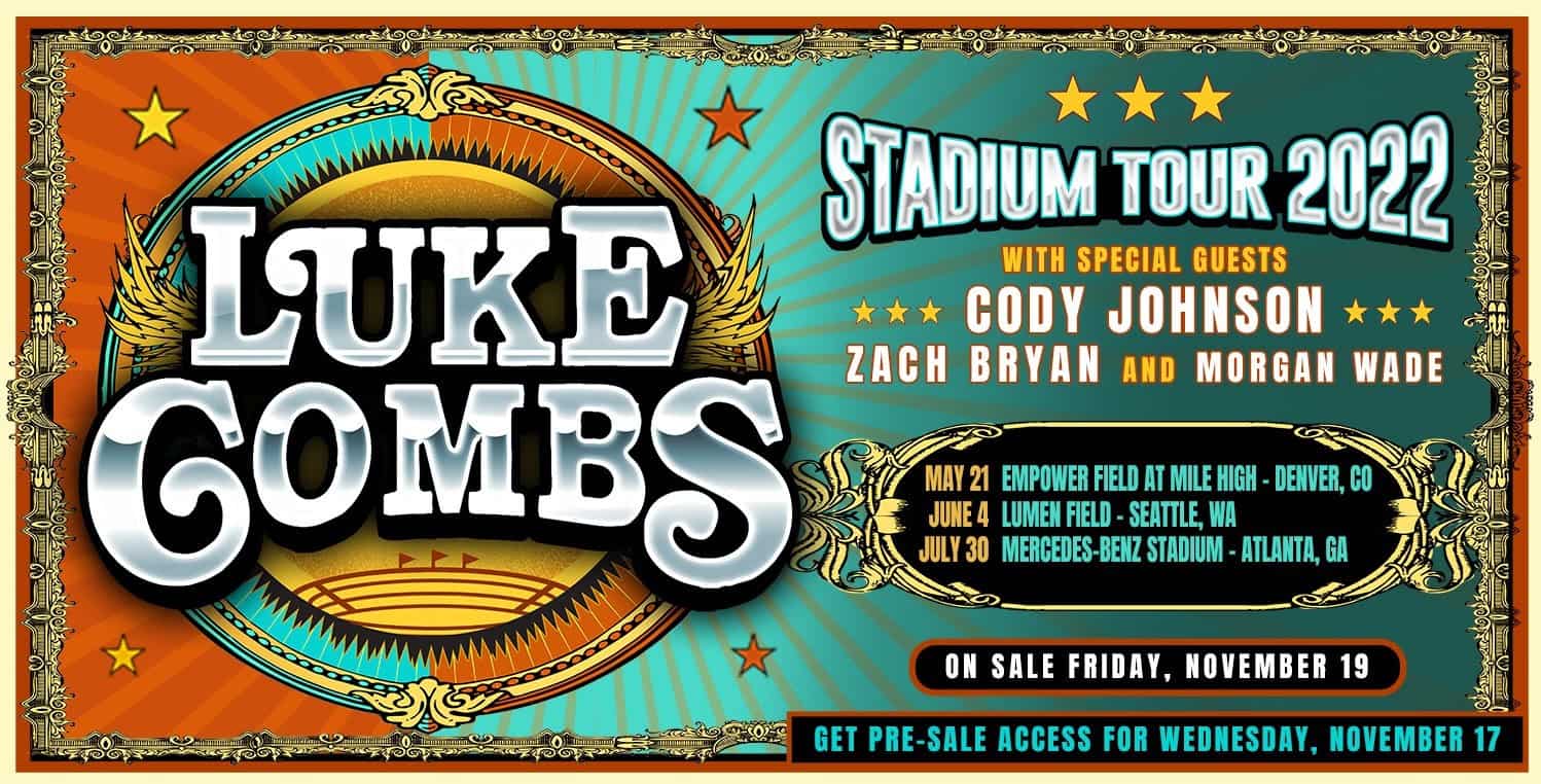 Breaking Luke Combs Reveals Stadium Tour Dates With Cody Johnson More Music Mayhem Magazine