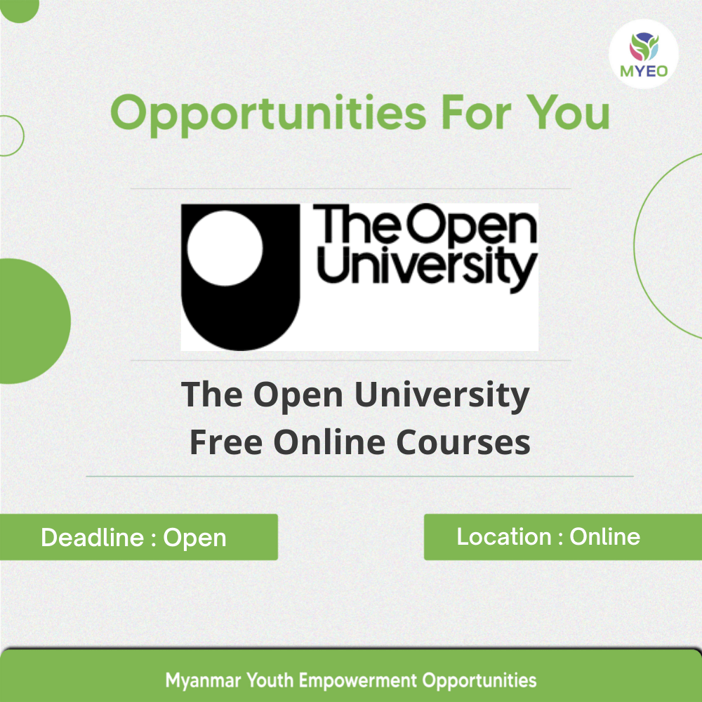 The Open University Free Online Courses Myeo Myanmar Youth Empowerment Opportunities