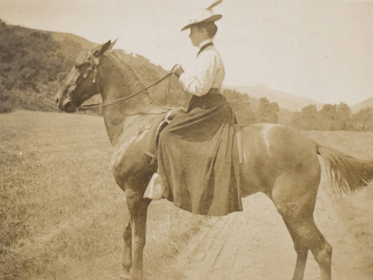 Charmian on horseback