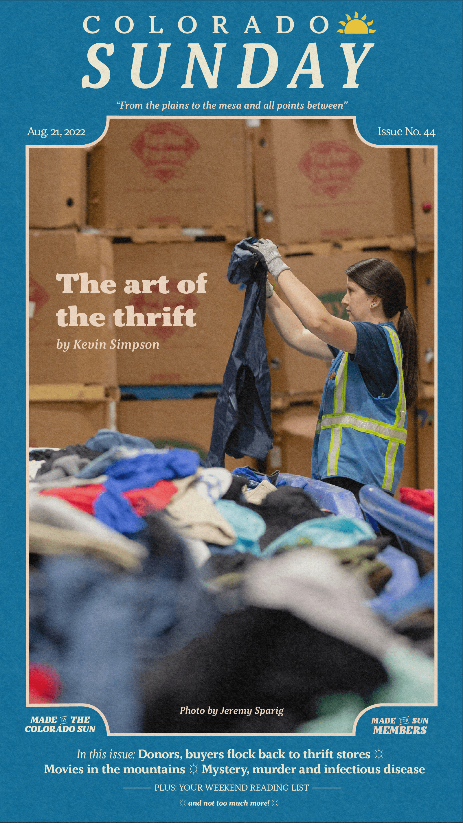 Colorado Sunday issue 44: “The art of the thrift”