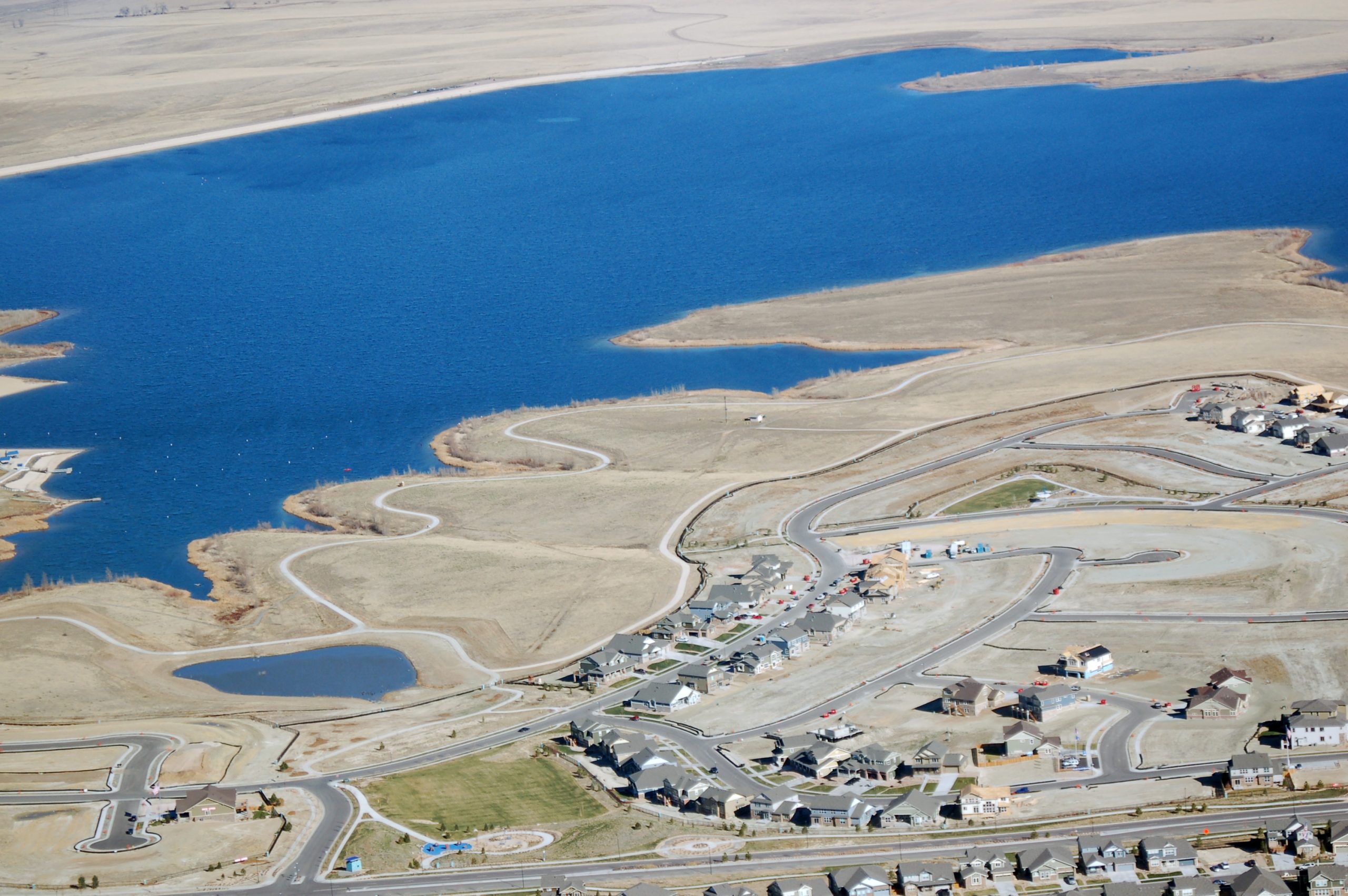 an aerial photo of Aurora Reservoir taken in 2005