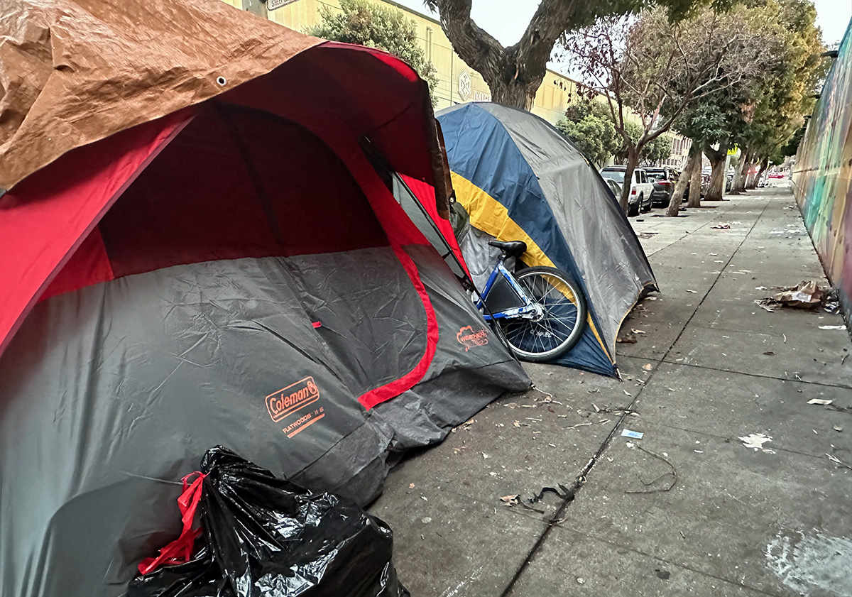 Tents on Harrison Street. The U.S. Supreme Court ruled that removing encampments doesn't violate the Eighth Amendment.