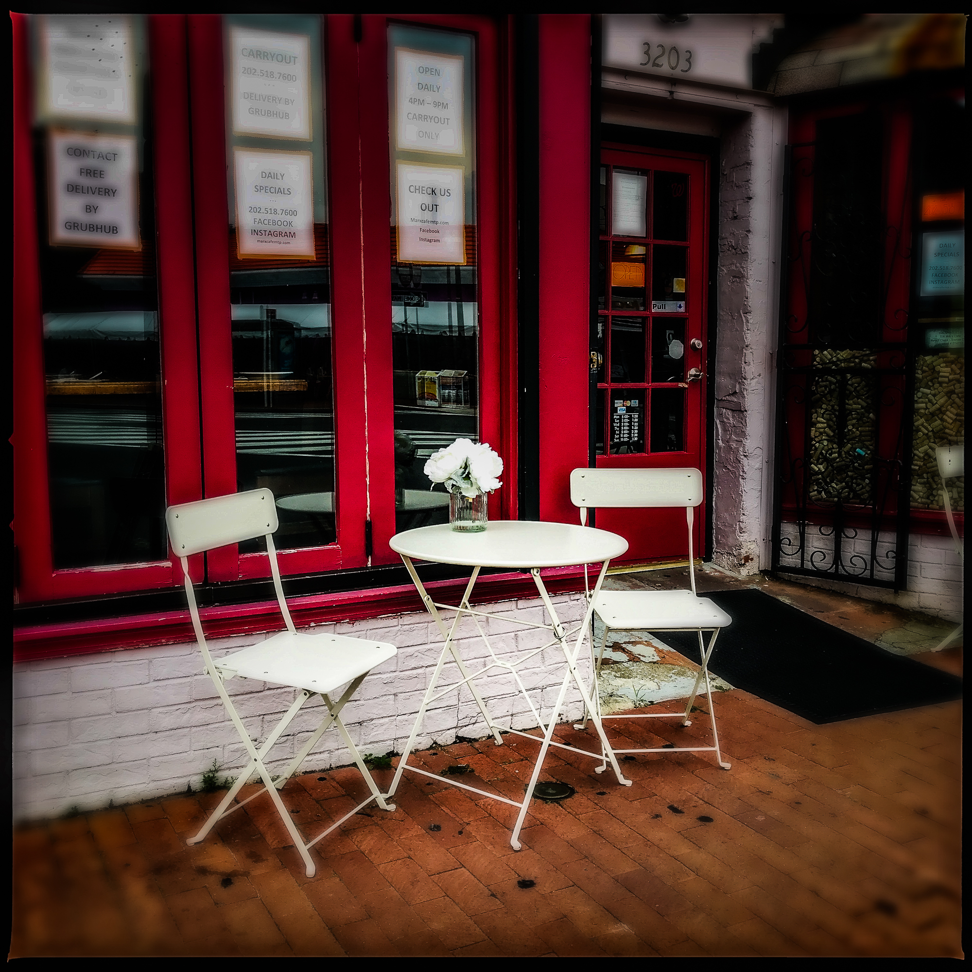 Empty table for two at a D.C. restaurant