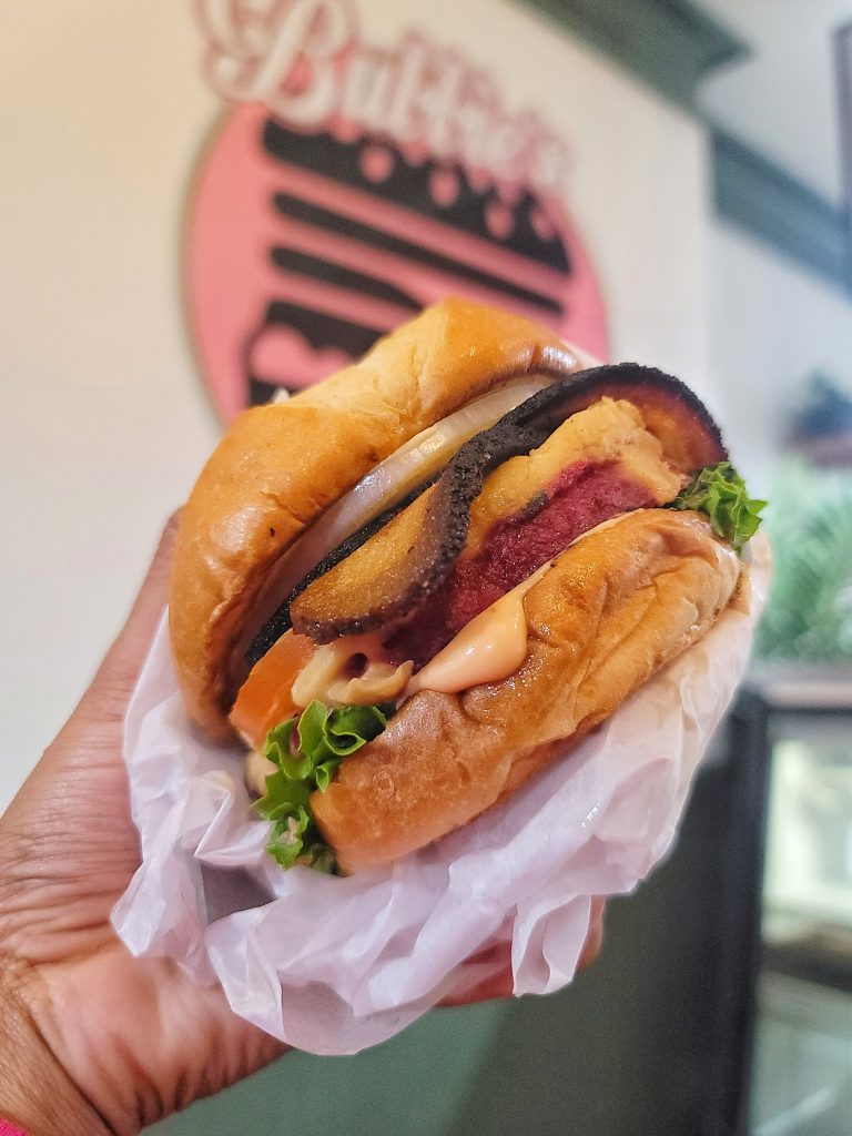 A beet burger from Bubbie's Plant Burger in Washington, D.C.