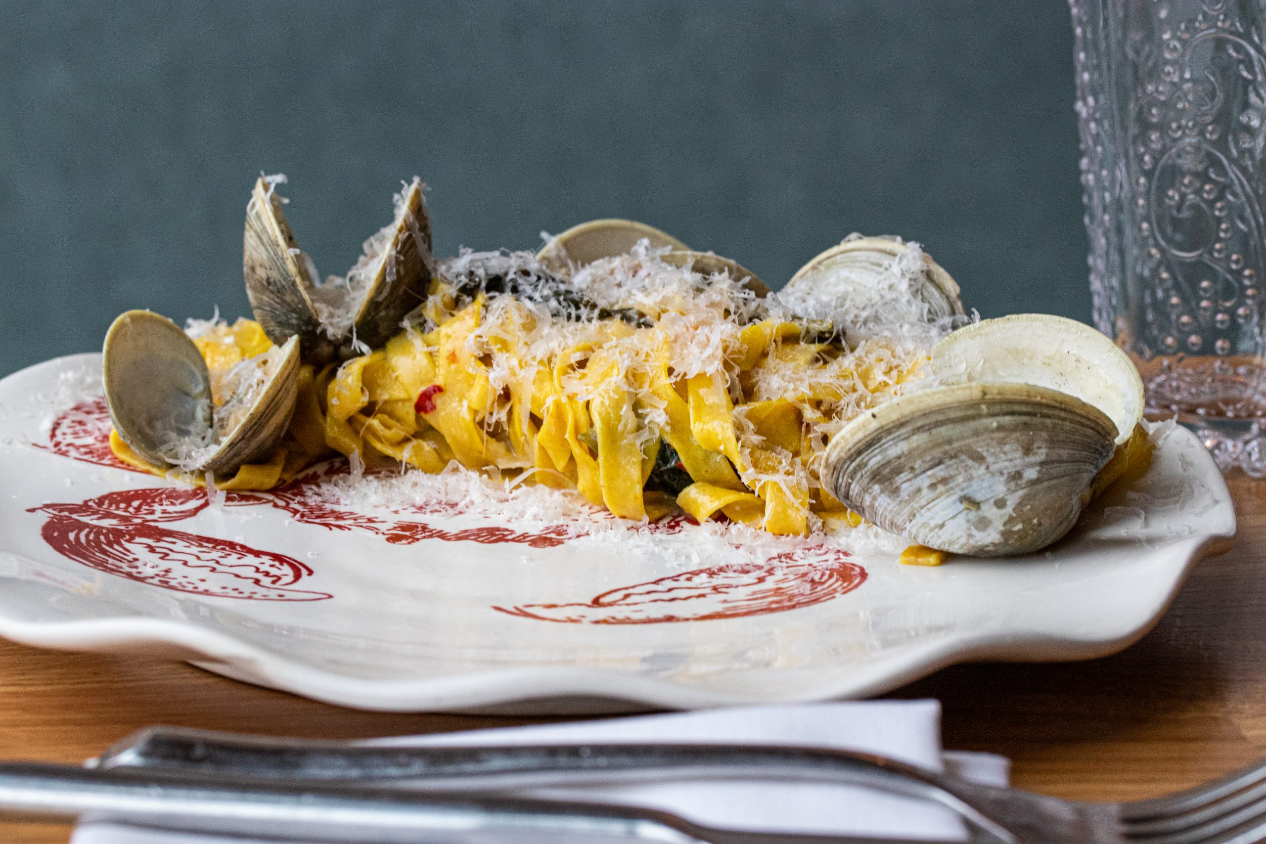 Saffron tagliatelle with clams from Opal in Washington, D.C.