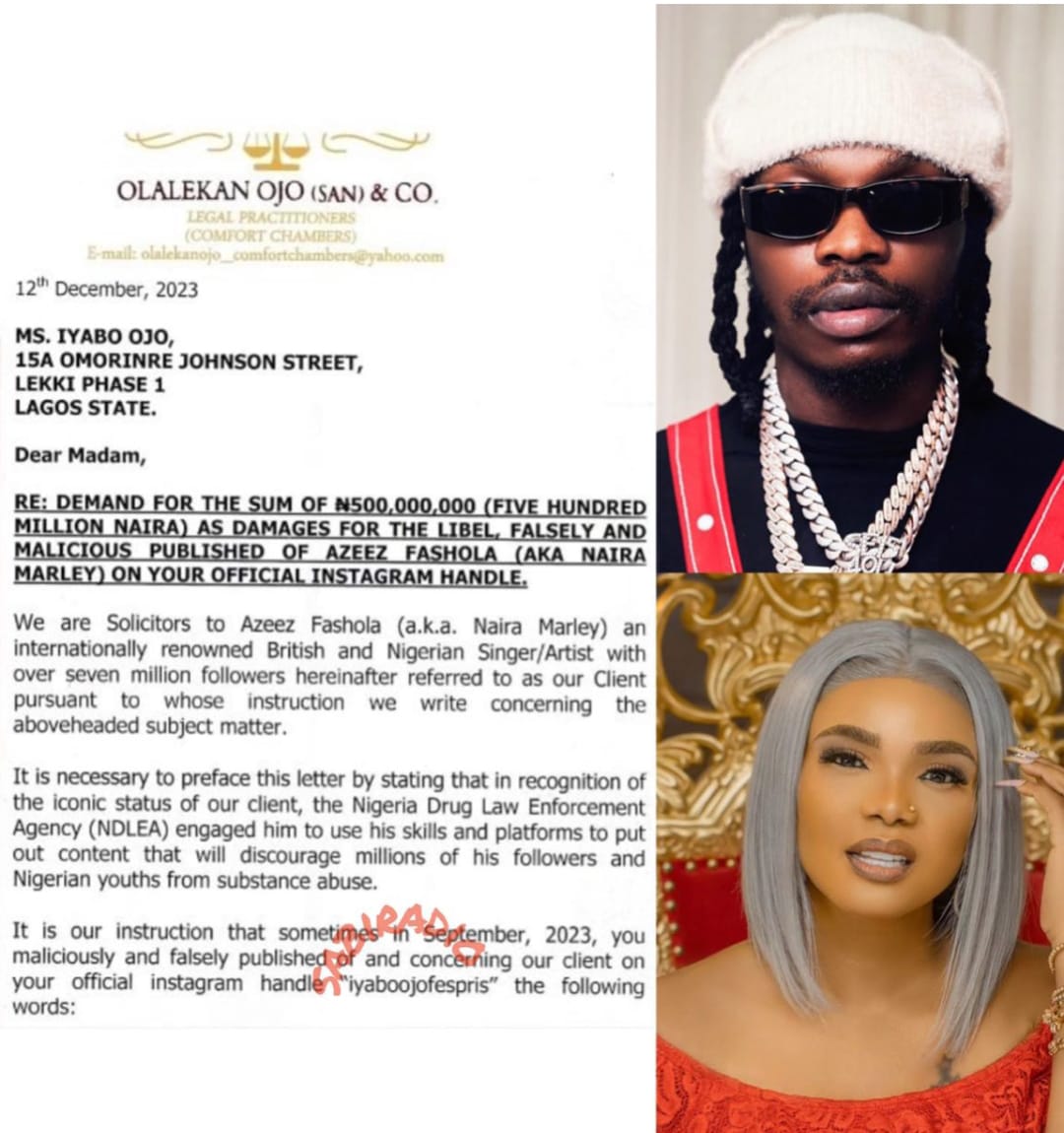 Mohbad: Naira Marley takes ₦500m defamation action against Iyabo ...