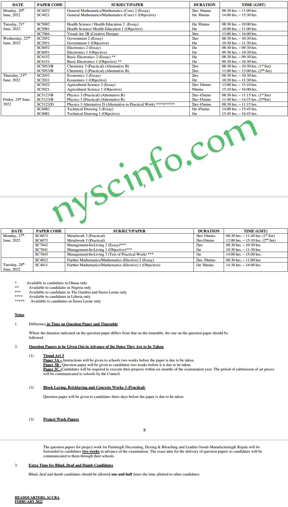 Waec Timetable For 2022 2023 May June Pdf