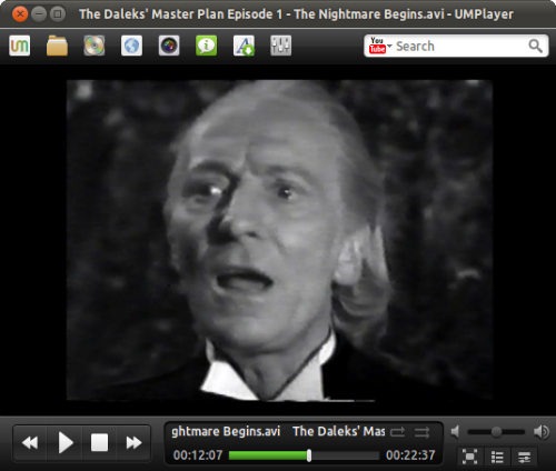 The Daleks' Master Plan Episode 1 - The Nightmare Begins.avi - UMPlayer_083-w500 UMplayer in Ubuntu