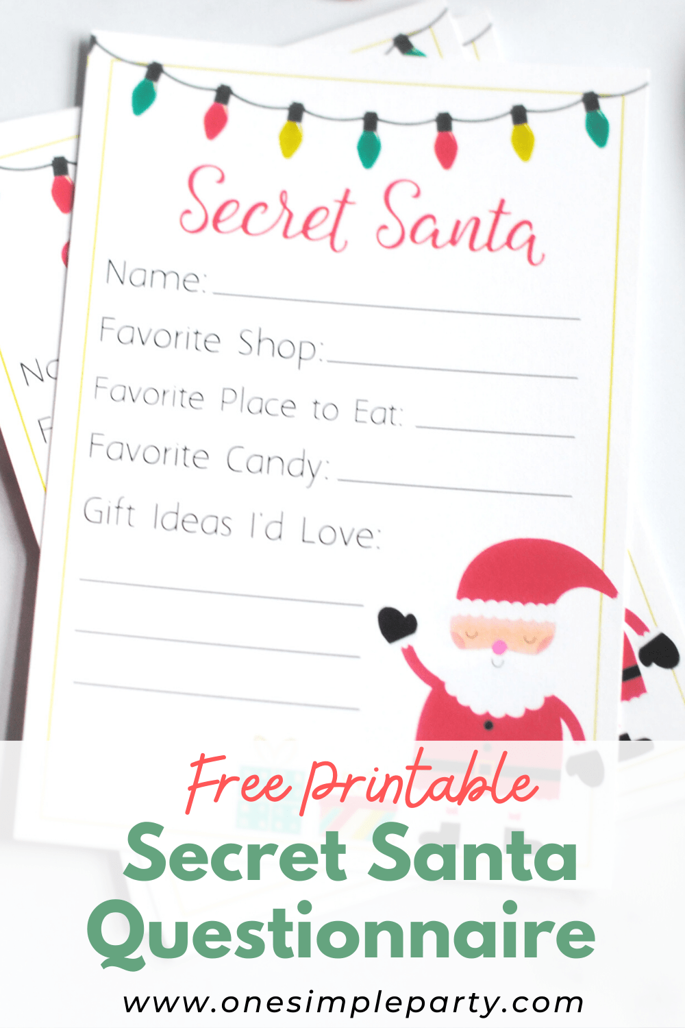 Free Printable Secret Santa Questionnaire