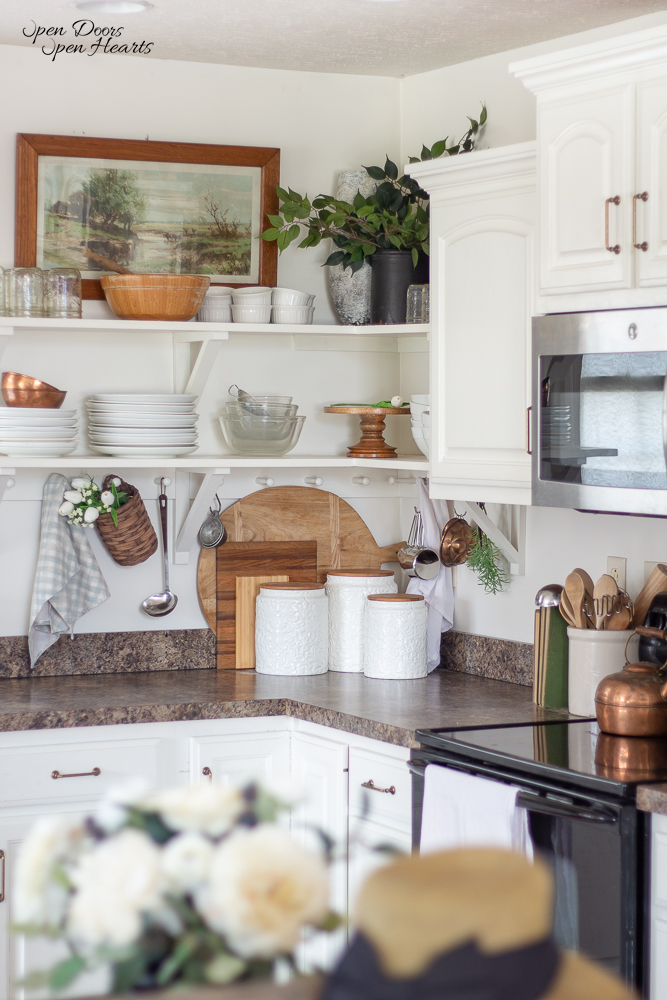 How To Decorate Kitchen Shelves Beautifully Open Doors Open Hearts