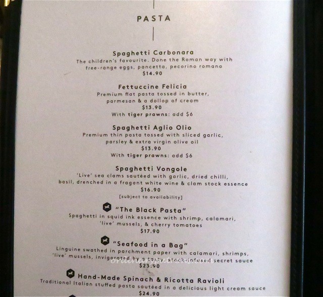 Rubato Italian Restaurant Menu