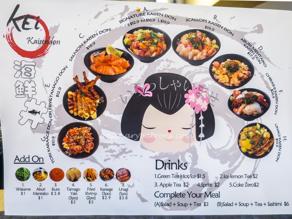 Kei Kaisendon Menu