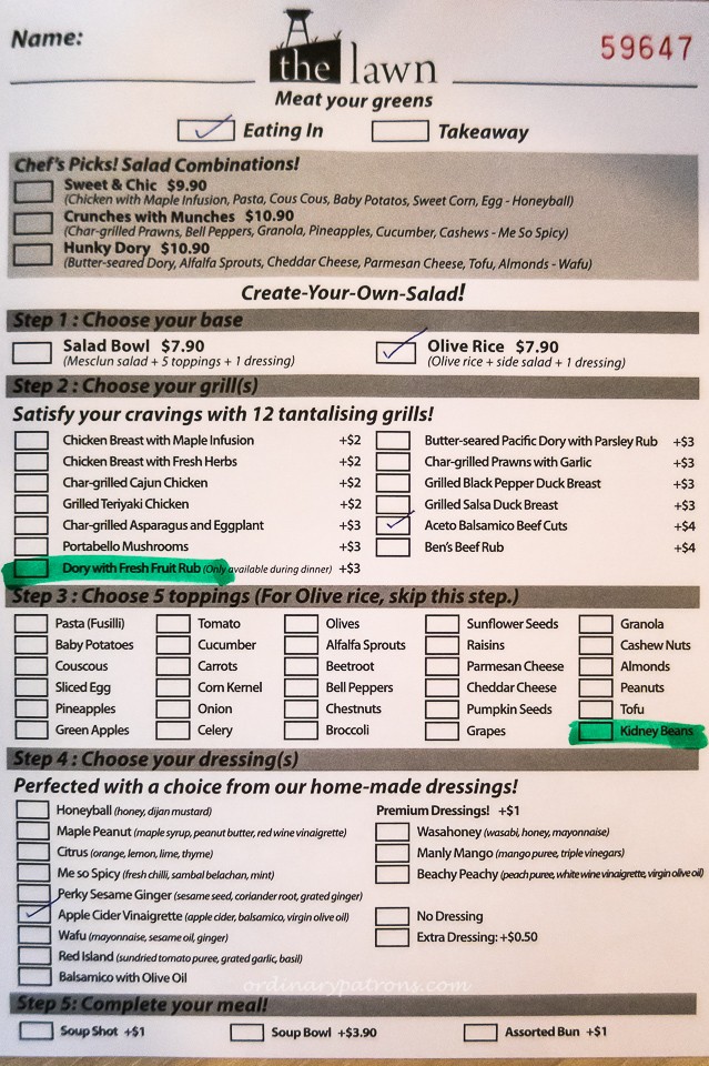 The Lawn Menu