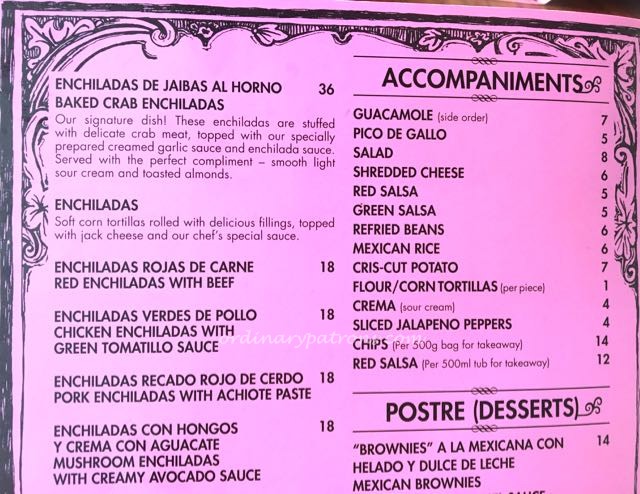 margaritas singapore menu - 3