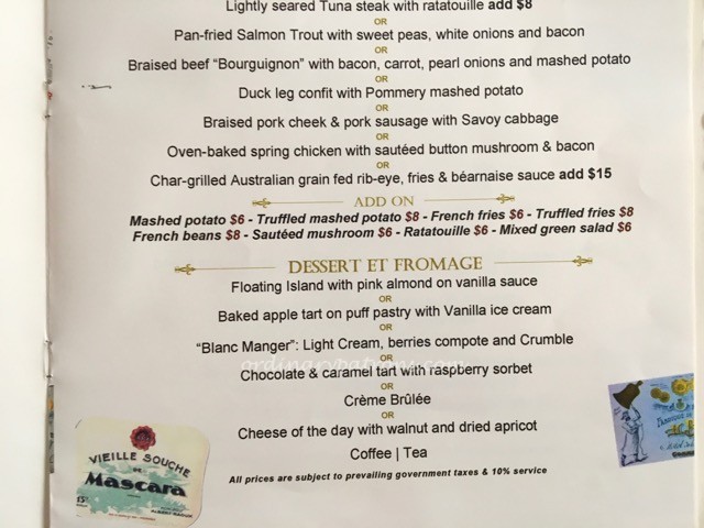 bistro du vin set lunch 2016 - 2