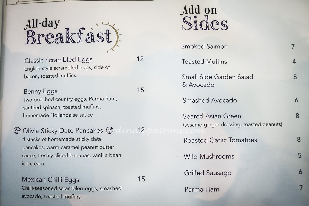 Olivia & Co menu