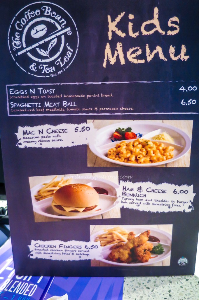 Coffee Bean Marine Cove Menu