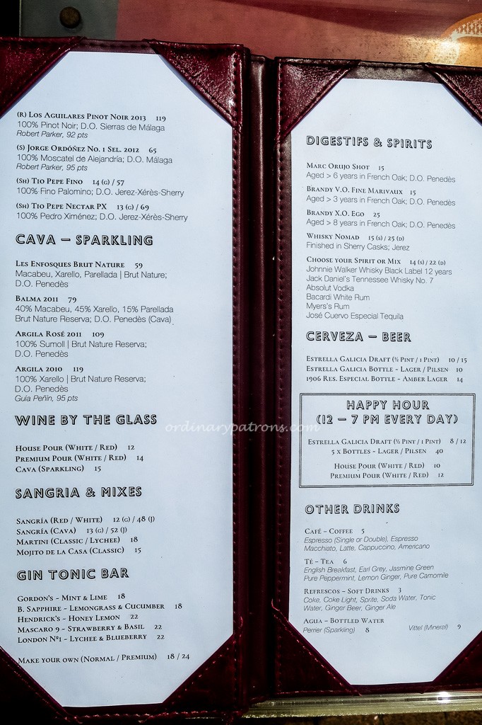 My Little Spanish Place at Boat Quay Menu