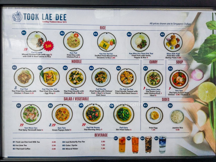 Took Lae Dee menu