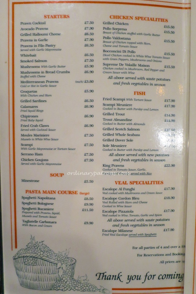 Bar 61 Menu