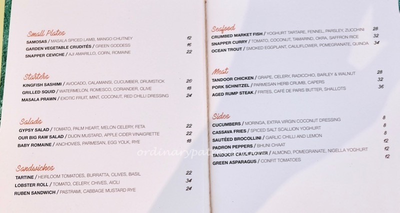 Como Cuisine Menu