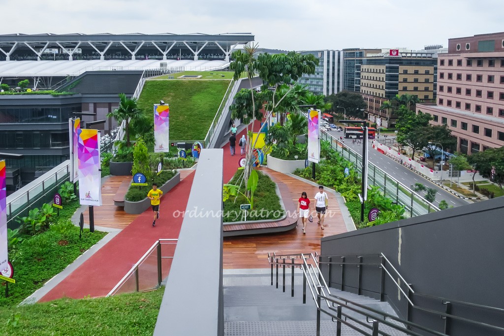 Rooftop running track at Our Tampines Hub