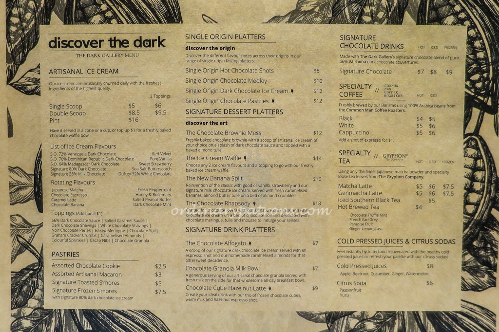 The Dark Gallery Menu
