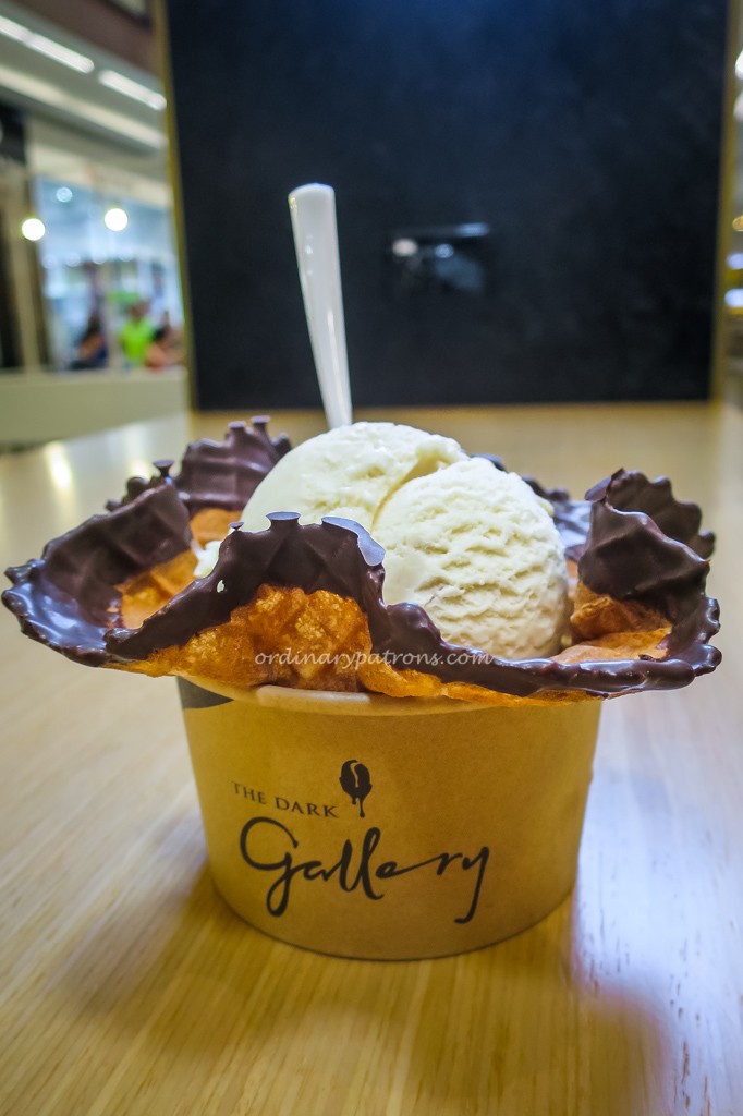 Sea Salt Butter Scotch in Freshly Baked Chocolate Waffle Bowl ($6)