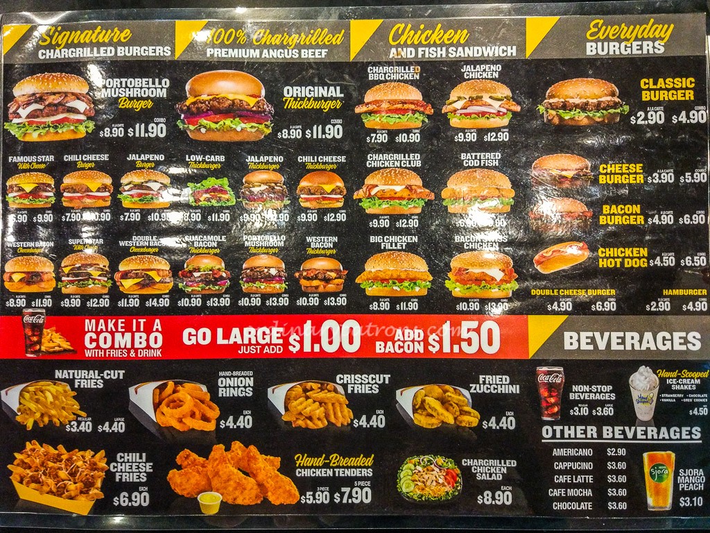 Menu Carl's Junior Paya Lebar
