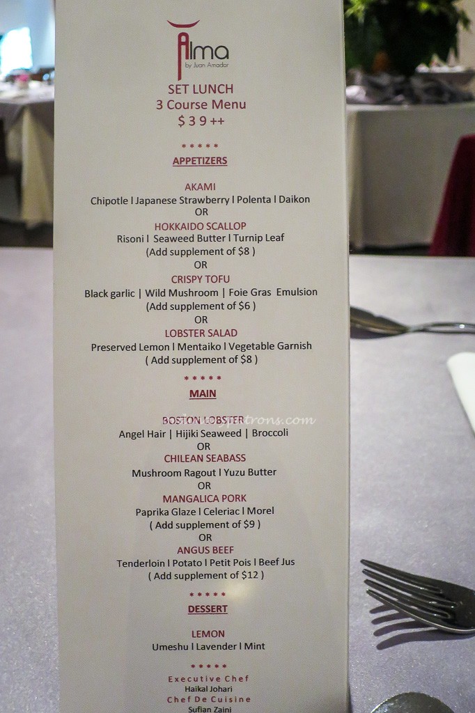 Alma by Juan Amador 3 Course Lunch