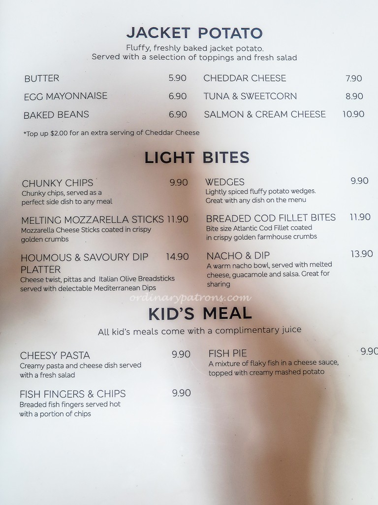 M&S Cafe menu