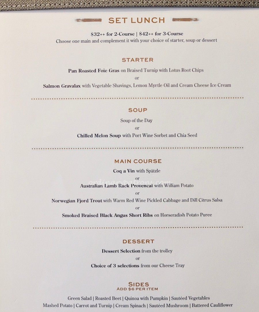 Tablescape Restaurant Menu