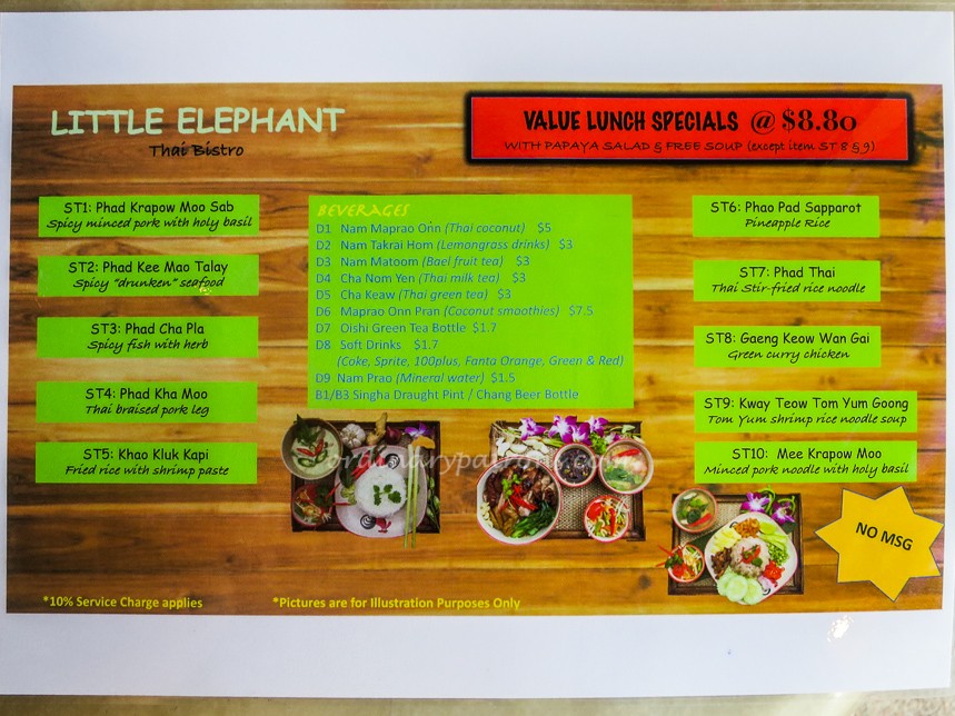 Little Elephant Thai Bistro Menu