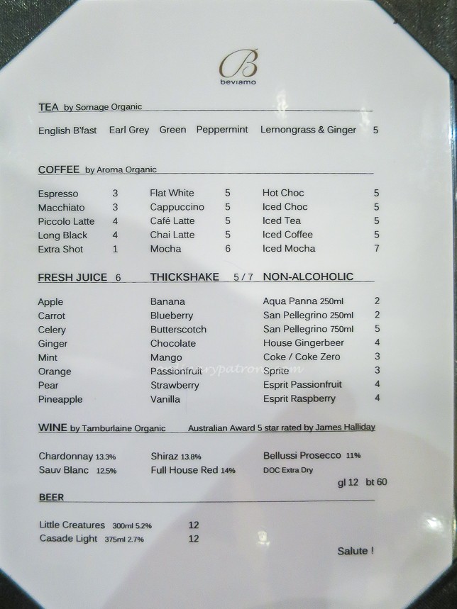 Caffe Beviamo Menu