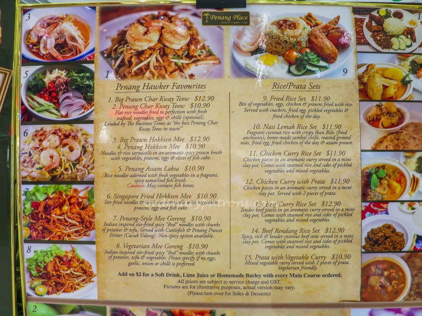 Penang Place Menu