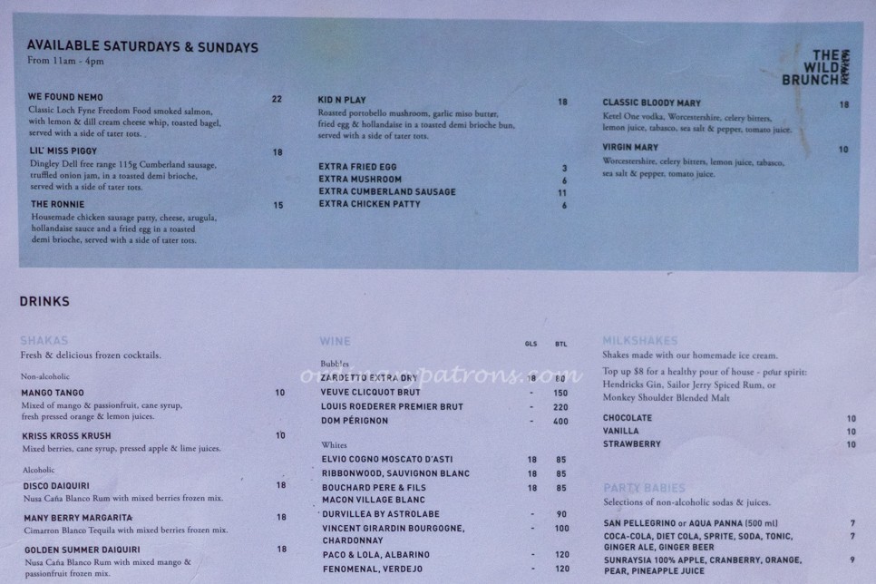 Three Buns Burgers & Cocktails Menu