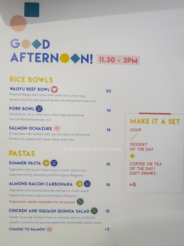 Grids & Circles Lunch Menu