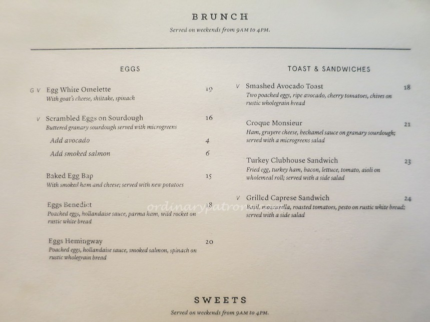 lain Vanilla Tiong Bahru Menu