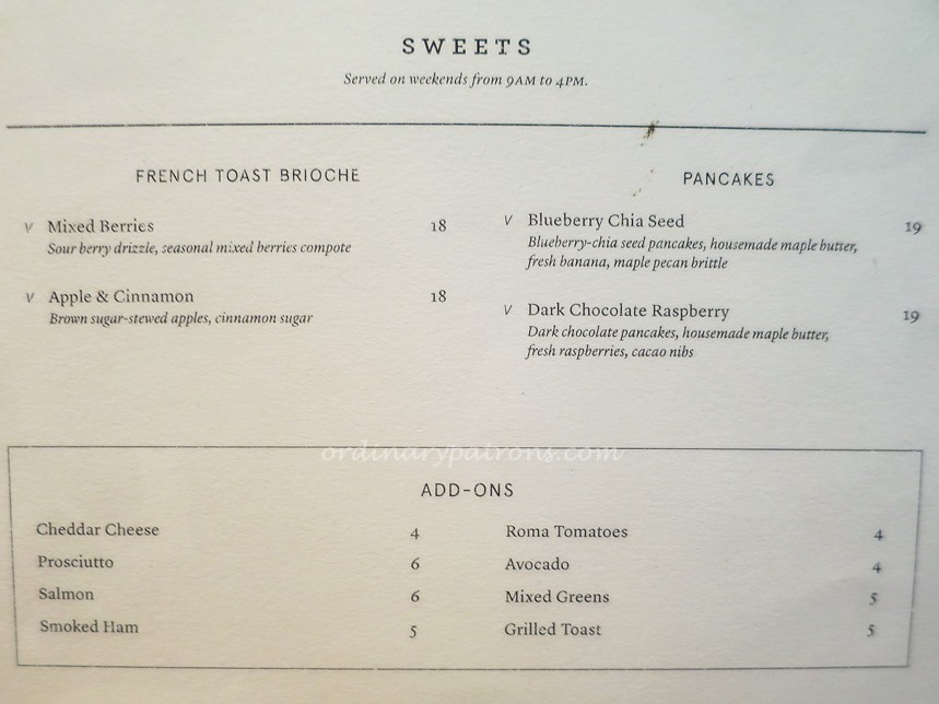 lain Vanilla Tiong Bahru Menu