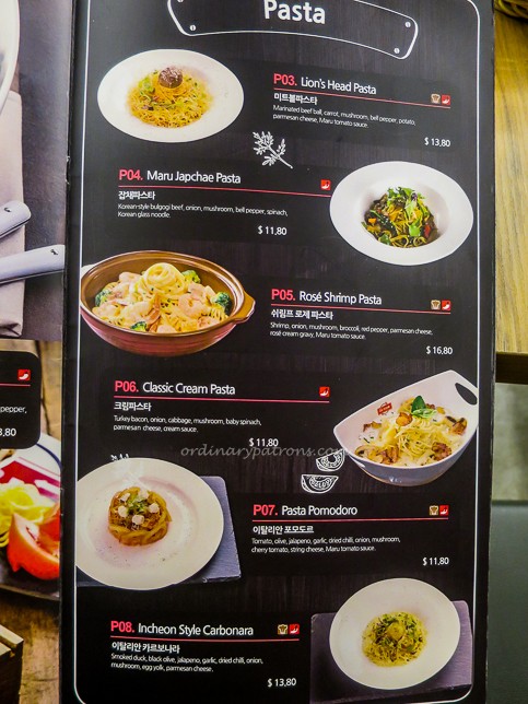Pizza Maru Menu