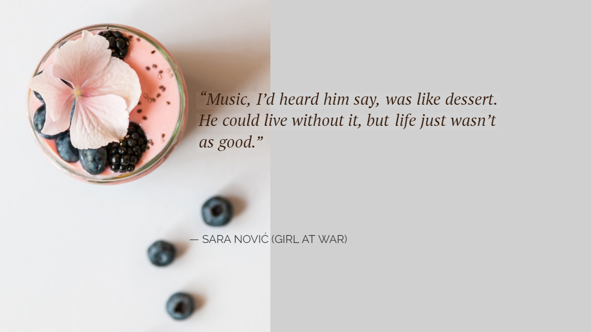 Music, I’d heard him say, was like dessert. He could live without it, but life just wasn’t as good