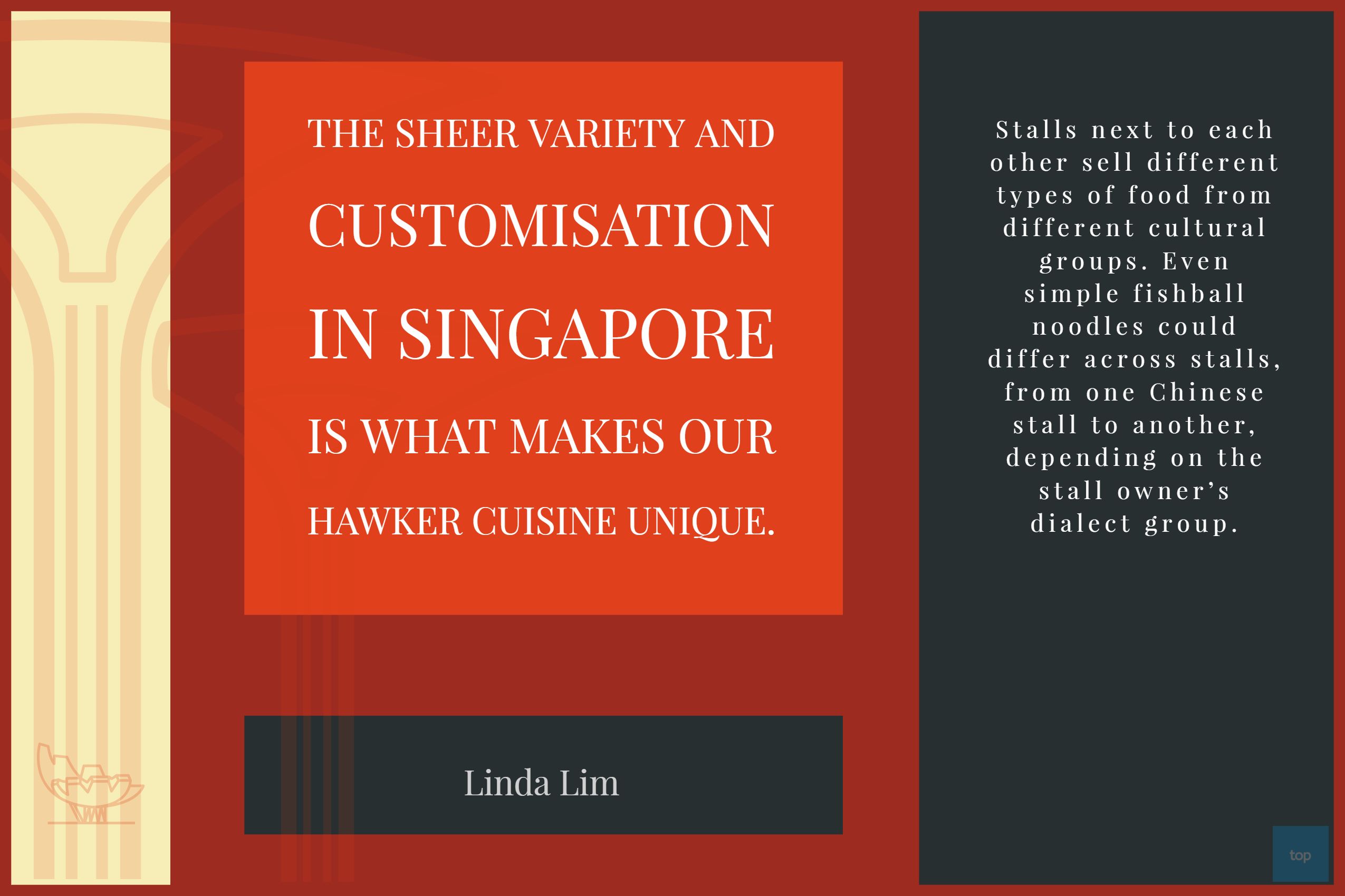 What makes our Hawker Cuisine Unique. - Linda Lim