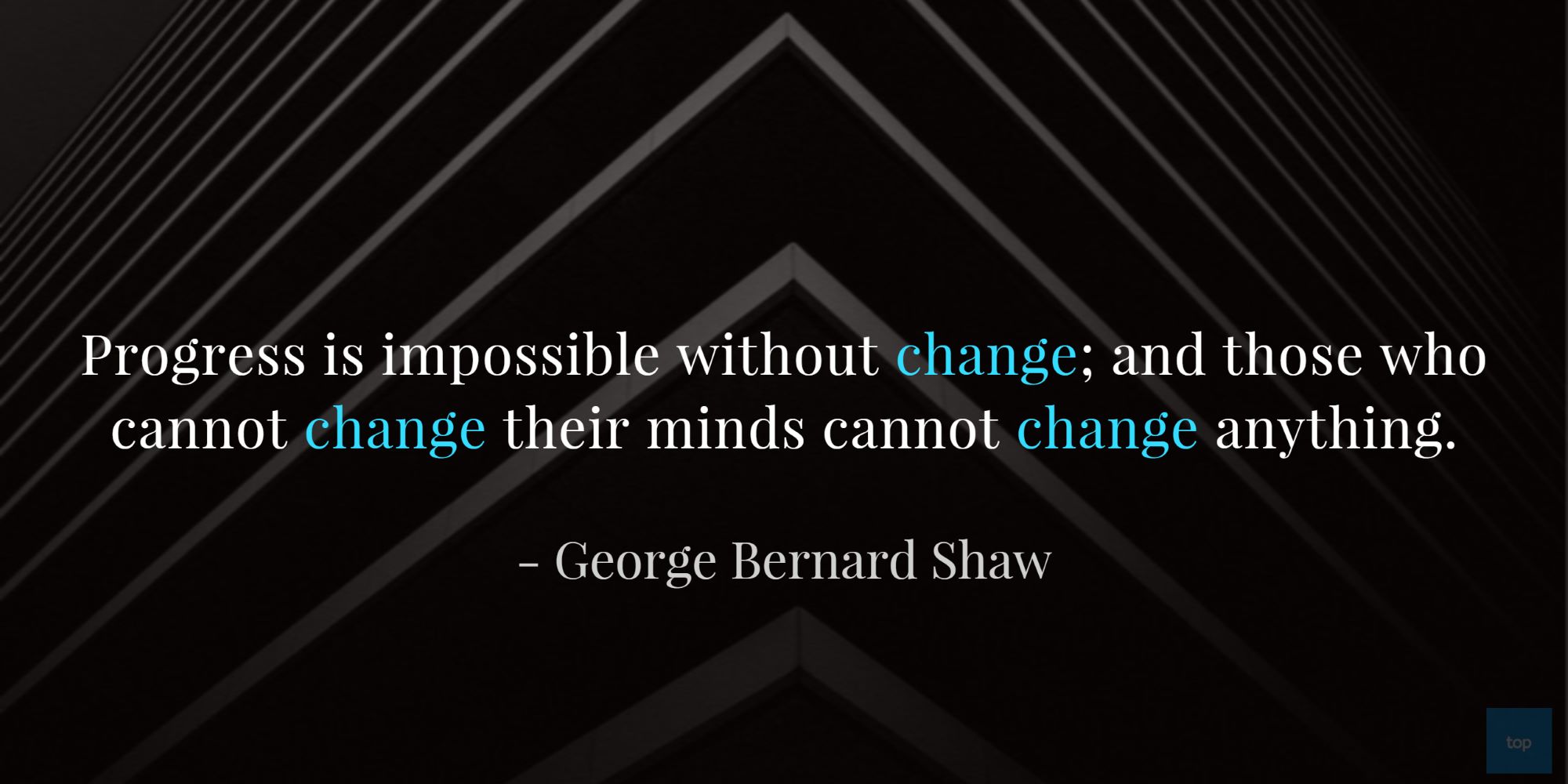 Progress is impossible without change; and those who cannot change their minds cannot change anything.― George Bernard Shaw  quote