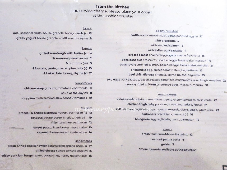 Menu of Cafe RAF in Funan 