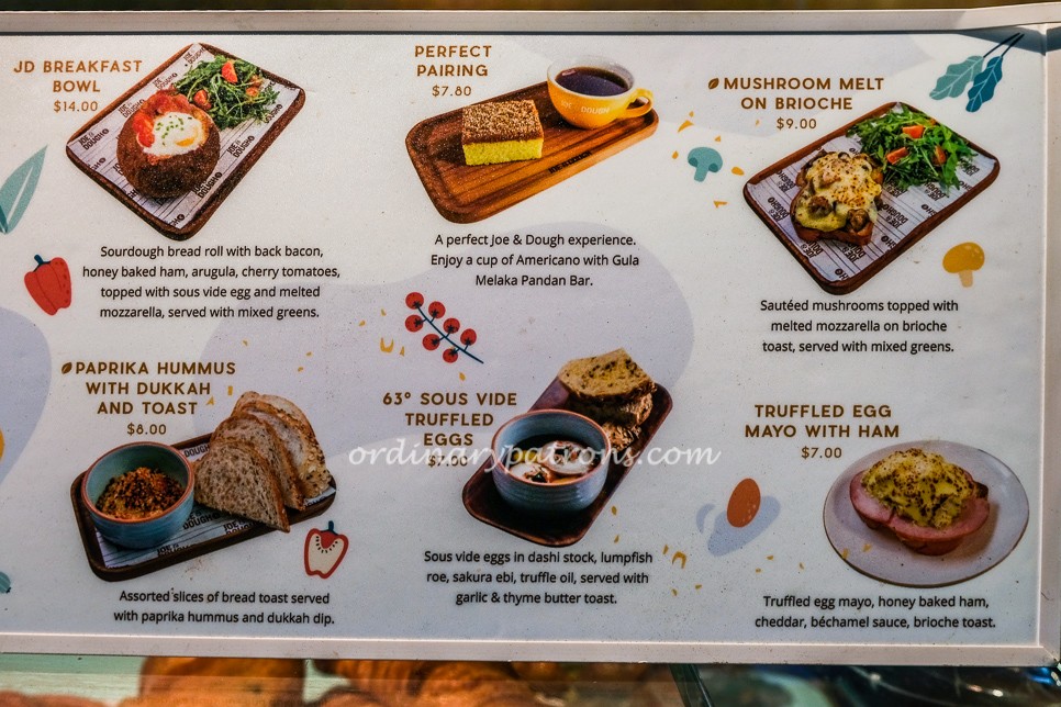 Joe & Dough menu
